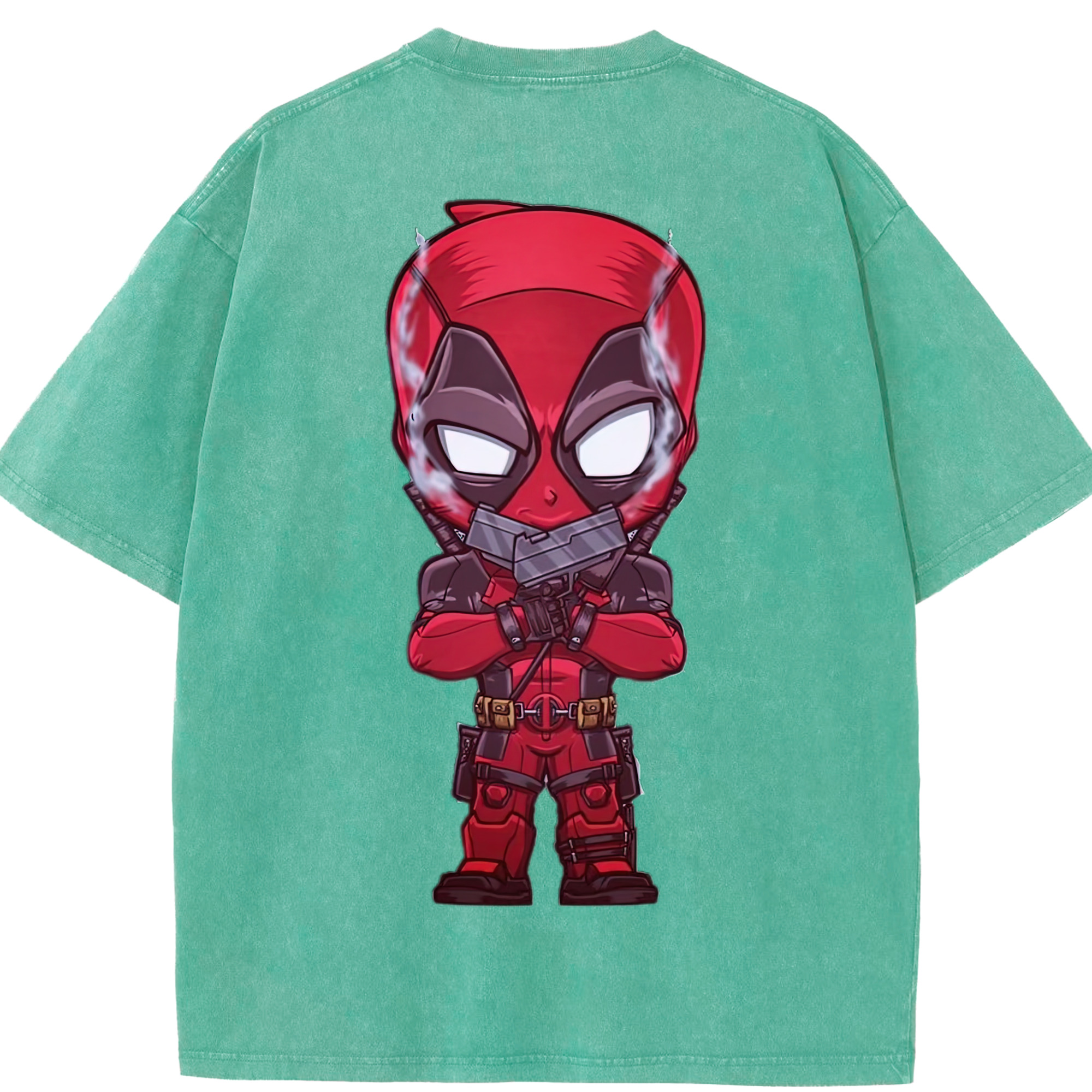 （画像用） Deadpool デッドプール 綿100% ヴィンテージ風 半袖Tシャツ（背面プリント）